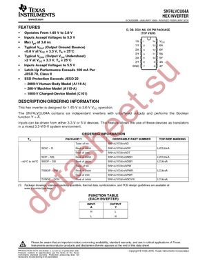 SN74LVCU04ADBRG4 datasheet  